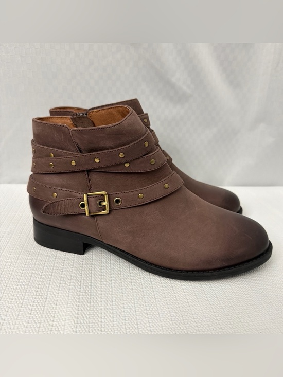 Vionic Shoes - Vionic Country Lona Strappy Studded Leather Orthopedic Booties Ankle Boots 7.5